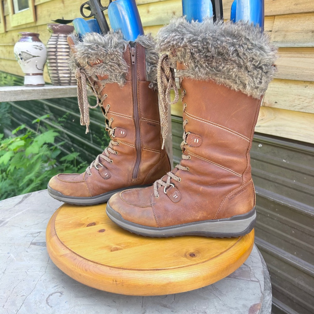 Snowcreek Tall Polar Waterproof Winter Boots Womens Size 8.5 Oak Brown Merrell